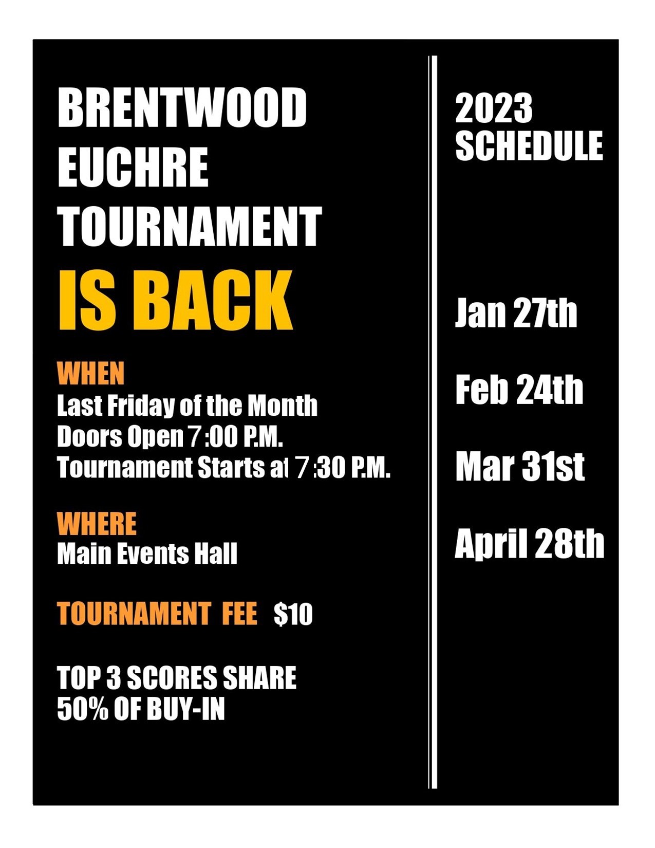 Brentwood Euchre Tournament